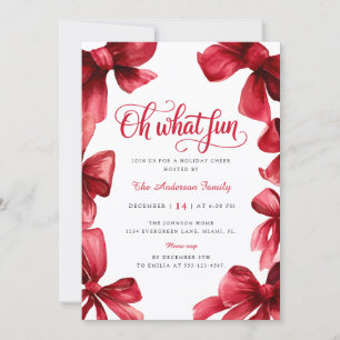 Bow Christmas Party Invitation