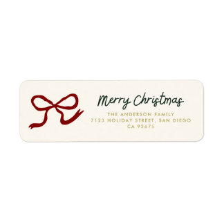 Bow Christmas Return Address