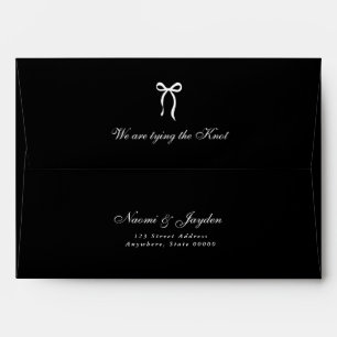 Bow Classic Old Money Black & White Wedding Envelope