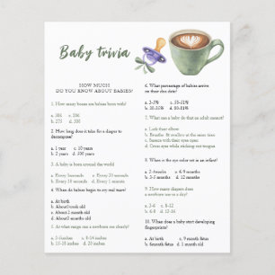 Bow Coffee baby shower - Baby Trivia Game