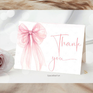 Bow Coquette Baby Shower Thank You Card