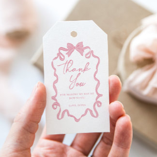 Bow Coquette Birthday Gift Tags