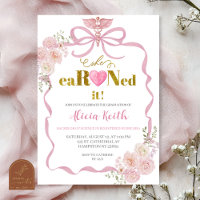 Bow Coquette Blush Pink RN Graduation Party Invita