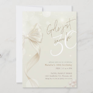 Bow Coquette Girls Just Wanna Be 30 Birthday Invitation