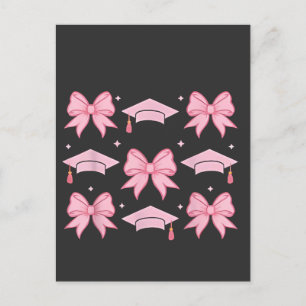 Bow coquette Graduation Pink palette 2025 Invitation Postcard