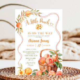 Bow Coquette Peach Baby Shower Invitation