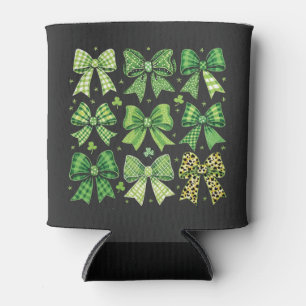 Bow Coquette St Patrick's Day Vintage  Can Cooler
