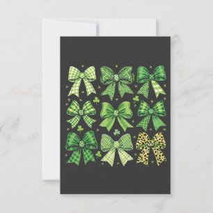 Bow Coquette St Patrick's Day Vintage Thank You Card