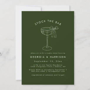 Bow Drink Stock The Bar Couples Shower Invitation