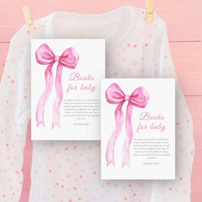 Bow elegant baby book request enclosure card (Creator Uploaded)
