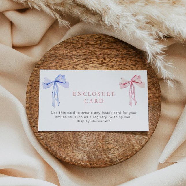 Bow Enclosure Card Gender Reveal Custom Insert (Creator Uploaded)