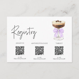 Bow Espresso Martini Bridal Shower - Registry Enclosure Card