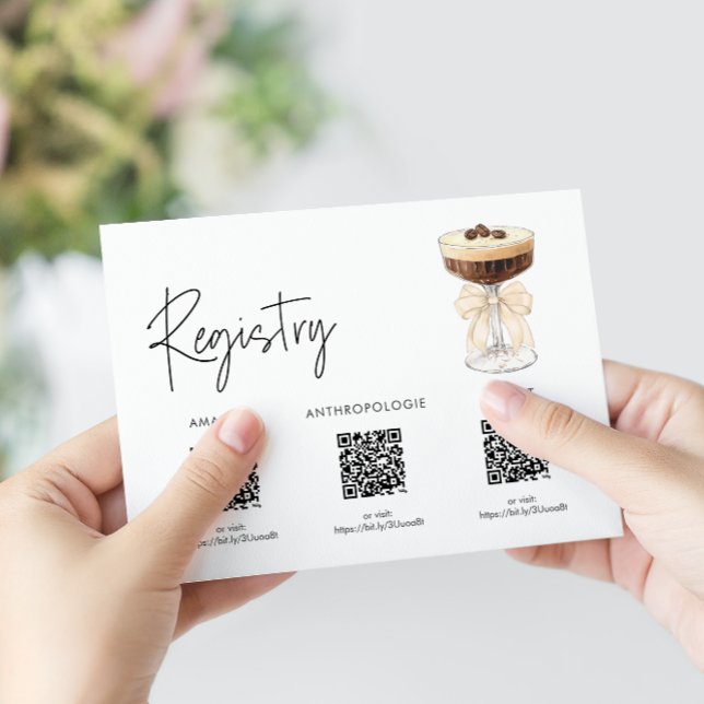 Bow Espresso Martini Bridal Shower - Registry Enclosure Card (Bow Espresso Martini Bridal Shower - Registry Enclosure Card)