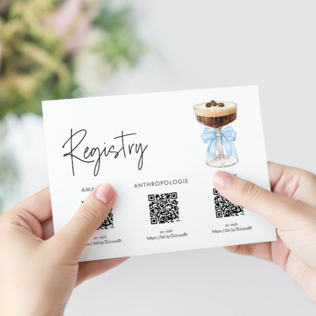 Bow Espresso Martini Bridal Shower - Registry Enclosure Card (Bow Espresso Martini Bridal Shower - Registry Enclosure Card)