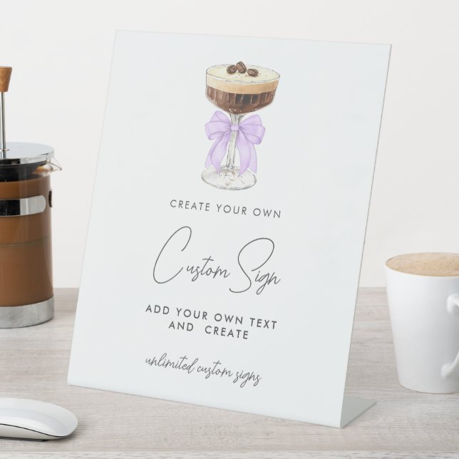 Bow Espresso Martini Custom Pedestal Sign (In SItu)