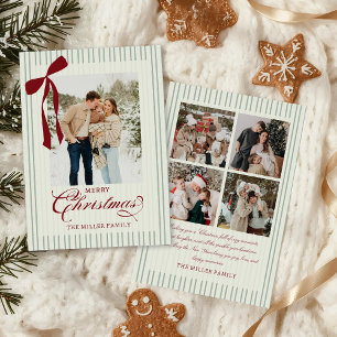 Bow Family Photo Christmas Holiday Card