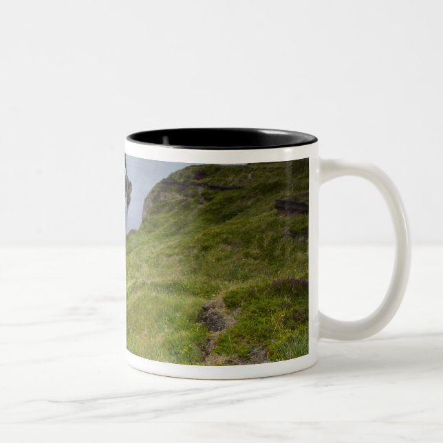 Bow Fiddle Rock, Portknockie, Scotland Two-Tone Coffee Mug (Right)