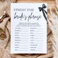 Bow Finish the Bride's Phrase Bridal Shower Game