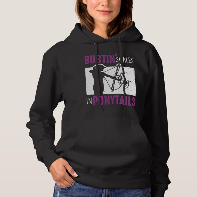 Bow Fish Archery Woman Bowfishing Sport Hoodie (Front)