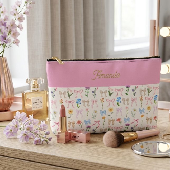 Bow Floral Elegant Grace Trendy Accessory Pouch (Creator Uploaded)