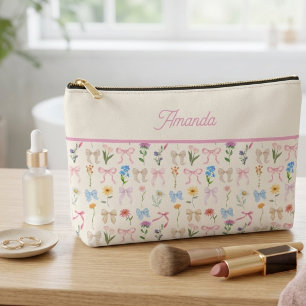 Bow Floral Elegant Grace Trendy Accessory Pouch