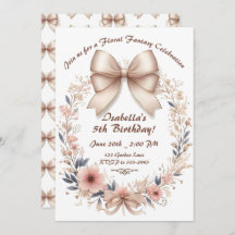 Bow Floral Fancy Birthday Celebration