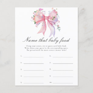 Bow flowers baby shower - Name that baby food