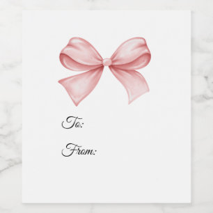 Bow Gift Tag Wine Label