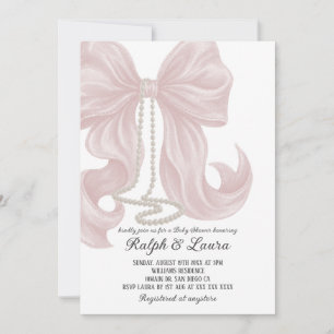 Bow Girl Baby Shower Invitation