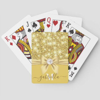 Bow Glitter and Pearl Playing Cards