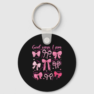 Bow God Say I Am Christian Girl Teen Women Bible V Key Ring