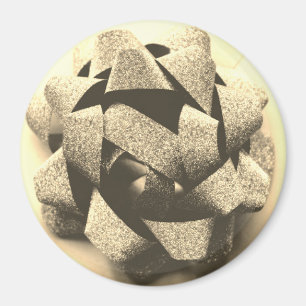 Bow gold present party bow magnet