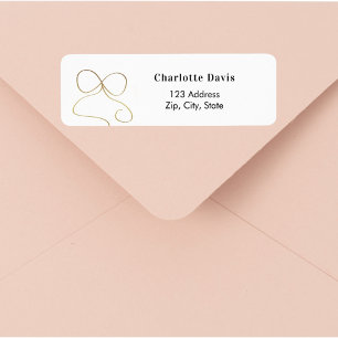 Bow gold simple return address 