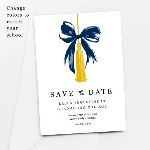 Bow Graduation Save the Date High School College Invitation