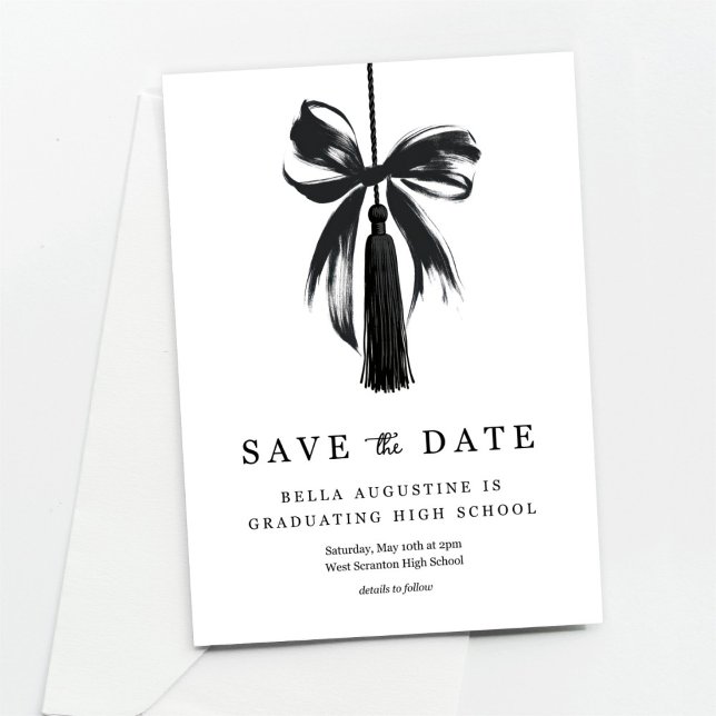 Bow Graduation Save the Date High School College Invitation (Creator Uploaded)