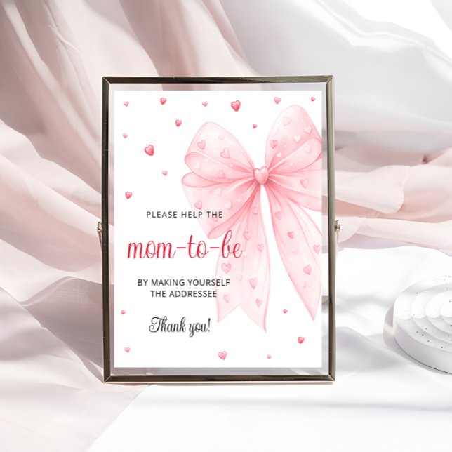 Bow Help the Busy Mum-to-Be Address an Envelope Poster (Creator Uploaded)