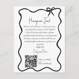 Bow Honeymoon fund request wedding QR CODE Enclosure Card