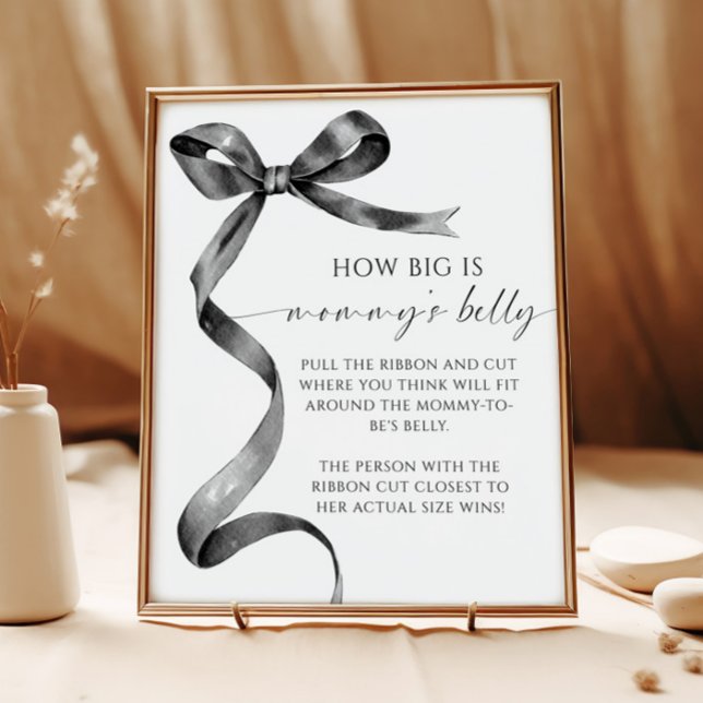 Bow How Big is Mummy's Belly Baby Shower Game Poster (Creator Uploaded)