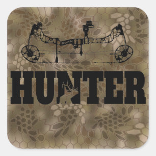 Bow Hunter Kryptek Square Sticker
