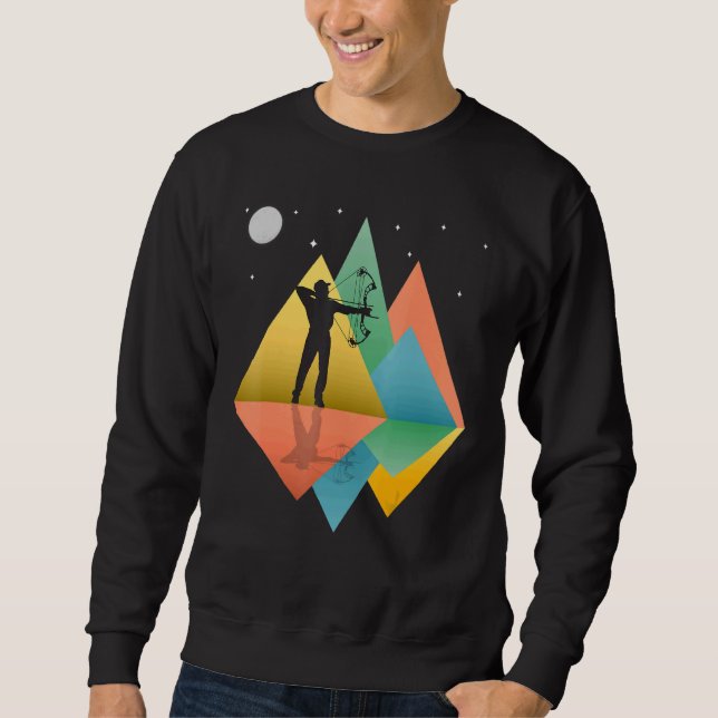 Bow Hunter Mountains Retro Pop Art Sweatshirt (Front)