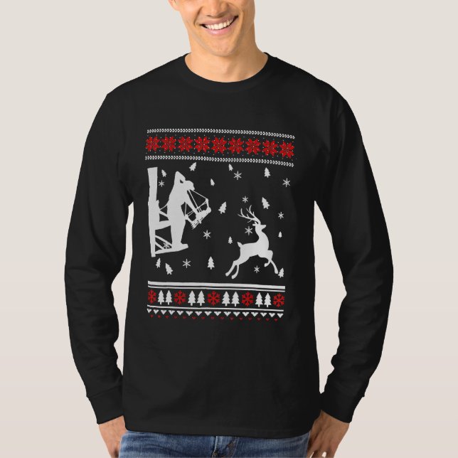 Bow Hunter Ugly Christmas Sweater Bowhunter Archer (Front)