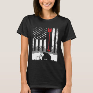 Bow Hunting American Flag Deer For Arrow Hunters T-Shirt
