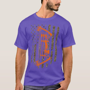 Bow Hunting American Flag Hunter Archery Tree Camo T-Shirt