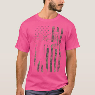 Bow Hunting Camo American Flag (Design On Back) T-Shirt