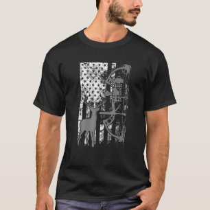 Bow Hunting Deer Flag Cute I Love Archer Hunt T-Shirt