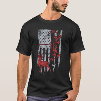 Bow Hunting Deer Flag Hunters T-Shirt