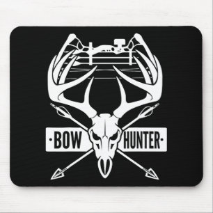 Bow Hunting Deer Skull Compound Bow Archery Gift Mouse Mat