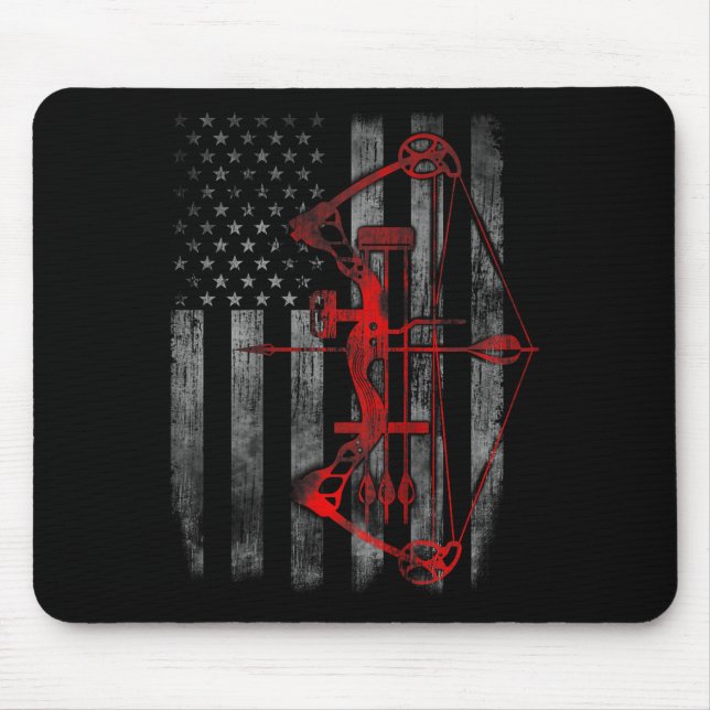 Bow Hunting Flag Archery Funny Hunting Gift  Mouse Mat (Front)