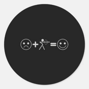 Bow Hunting - Sad Face Archery Happy Face Classic Round Sticker