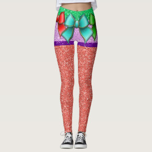 Bow Illusion Diamonds Pop Fashion Leggings